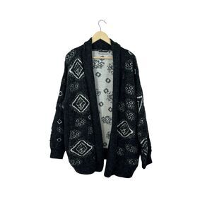 Vintage Bramble Lane Medium Sweater Grandpa Cardigan Wool Blend Oversized Womens